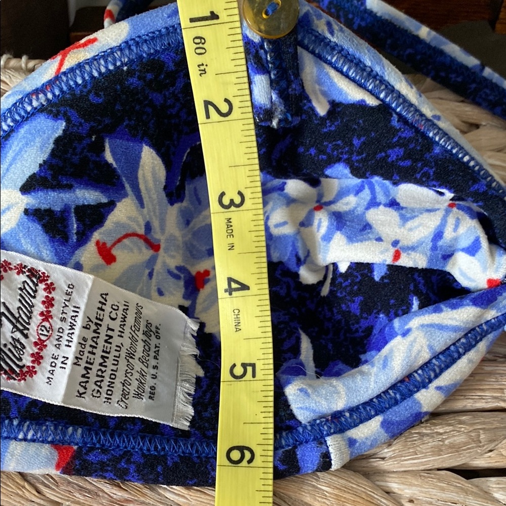 Vintage 1960s Floral Blue High-Waist Bikini Set - Picture 15 of 16